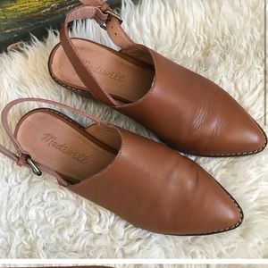 Madewell Sling Back Point Toe Mule English Saddle